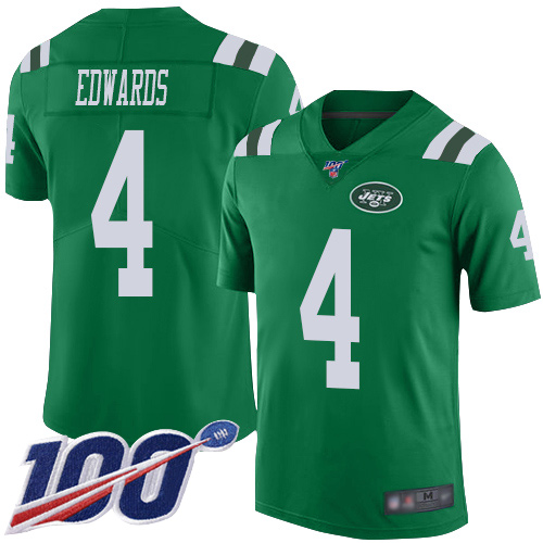 New York Jets Limited Green Men Lac Edwards Jersey NFL Football 4 100th Season Rush Vapor Untouchable
